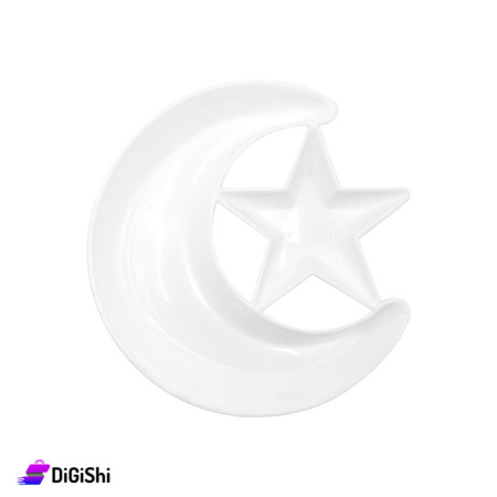 Double Star and Crescent Plastic Plate - White