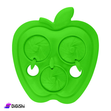 مجموعة سكريات مع قاعدة متة بلاستيك شكل تفاحة - أخضر
