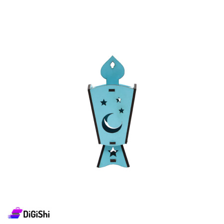 Wooden Ramadan Lantern Decoration - Blue
