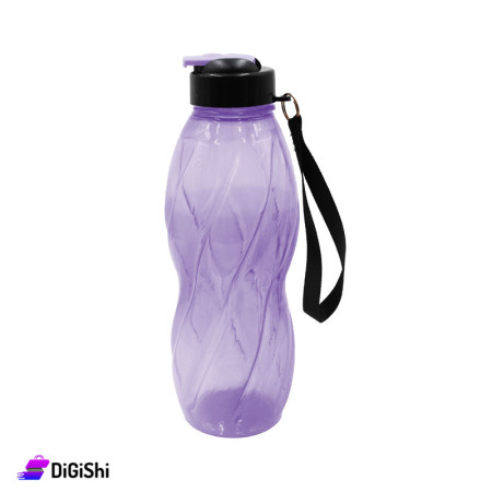 Plastic Water Bottle with Line Shapes - Purple