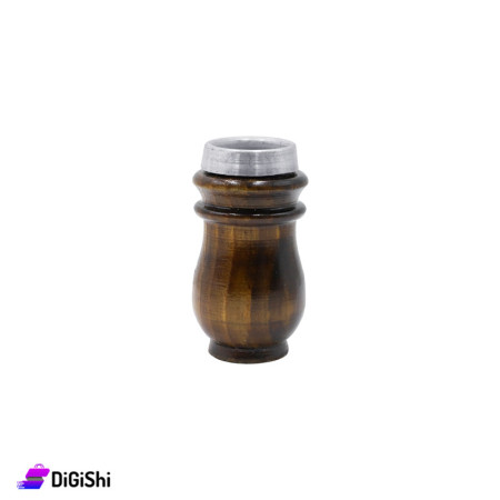 Aluminum Mini Cup With Wooden Cover - Dark Brown
