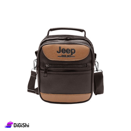 Jeep Men's Leather Hand and Shoulder Bag - Brown and Hazel