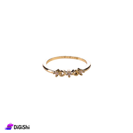 Thin Golden Ring with Zircon Stone  in the shape of a star - Size 17