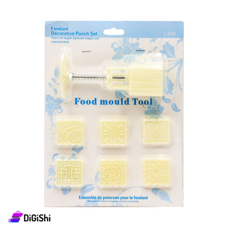 Plastic Maamoul Mold with 6 Square Patterns