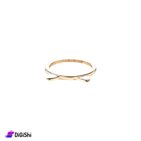 Thin Golden Ring with Cat Ears Shaped