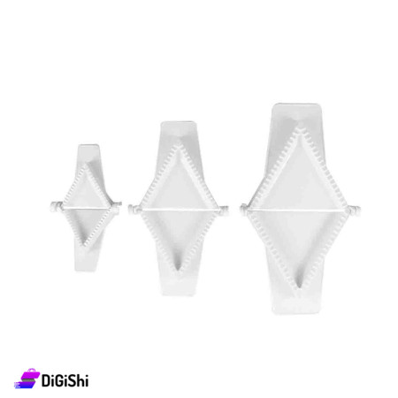 مجموعة قوالب سمبوسة بلاستيك شكل مثلث - أبيض