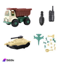 Plastic Tank Toy with Tipper and Pilot