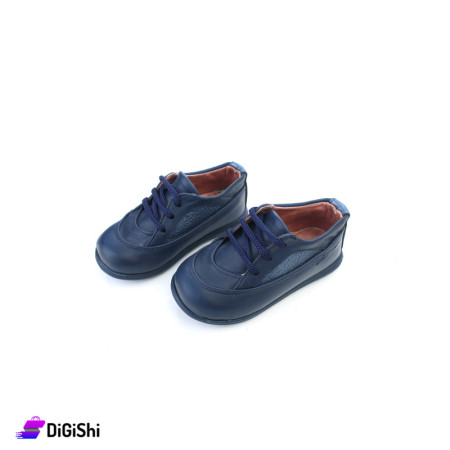 POTENZA Kids Leather Medical Shoes Shnider Size 21 to 24 - Navy