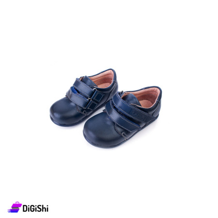 POTENZA Kids Leather Medical Shoes Skoby Size 25 to 29 - Navy