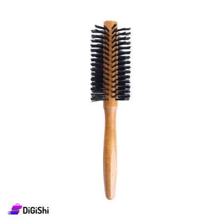 Wooden Blowdrying Brush for Hair Styling - Brown