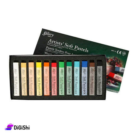 SOFT PASTEL Oil Wax Charcoal Crayons set of 12 Colors