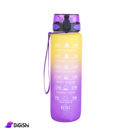 Melamine Water Bottle with Handle - Purple and Yellow