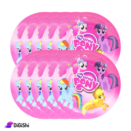 Set of 10 Pieces Little Pony Large Size Cardboard Plate Set