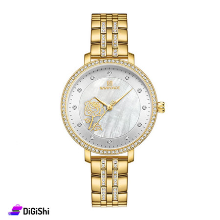 NaviForce NF5017 G/W Women's Wrist Watch - Golden
