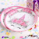 Set of Cardboard Dishes 10 Pieces with a Unicorn Drawing