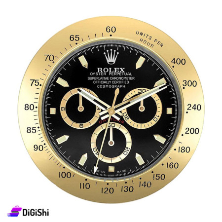 ROLEX Stainless Steel Wall Clock - Golden and Black