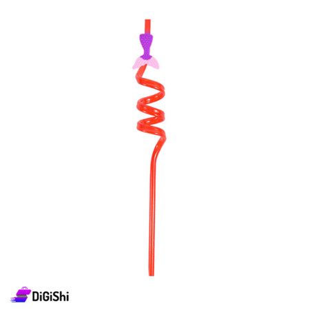 Straw With Fish Tail Shaped - Red