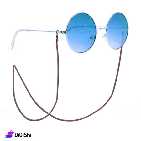 Thin Leather Eyeglasses Pendant - Brown