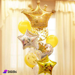 Stars and Crowns Foil Balloon Set 5 pcs