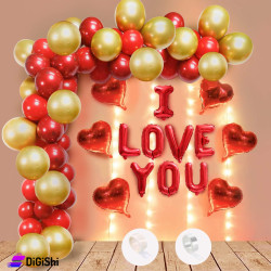 I Love You Foil Balloon Set 8 pcs