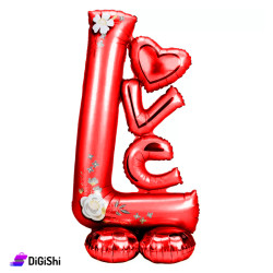 Red Love Shape Shiny Balloon
