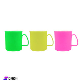 Kids Colorful Plastic Mug Set -Yellow, green, pink