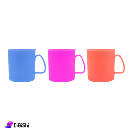 Kids Colorful Plastic Mug Set -Coral, blue, pink