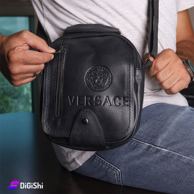 حقيبة جلد طبيعي رجالية Versace