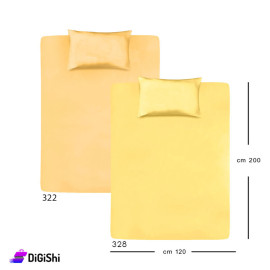 طقم شرشف سرير مع غطاء وسادة قياس مفرد ونصف ALHOUDA - تدرجات الأصفر