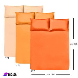 ALHOUDA Bed Sheet Set with Pairs of Pillows Combined Size - Shades of Orange