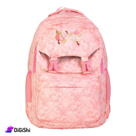 LOVE Flowers Three Layers Tarpaulin School Backpack - Pink