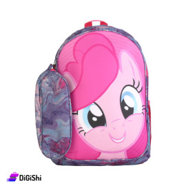 حقيبة ظهر مدرسية ثلاث طبقات مع مقلمة Pinkie Pie - موف وزهر