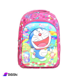 Doraemon School Backpack Relief Drawing - Fuchsia