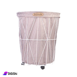 Clothes Basket Caraway Fabric With Wheels