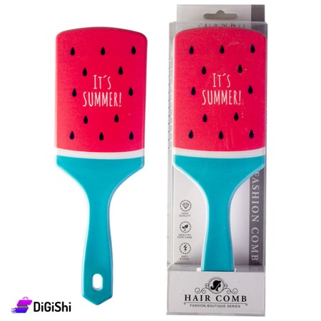 A large hair brush painted with watermelon