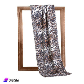 Soft Fur Scarf with Ruffle - Tiger