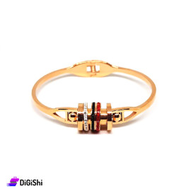 Gold Stainless Steel Bracelet With Colored Circles
