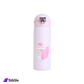 Stainless Steel Thermos With  A Cat Shape Lock - Pink