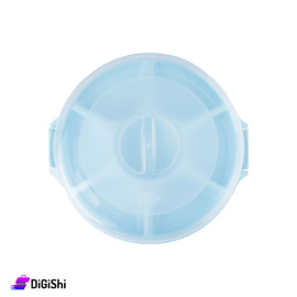 Round Plastic Tupperware 7 Sections - Sky Blue