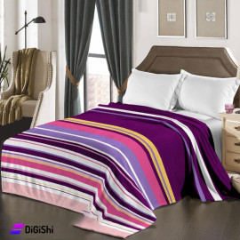 Fine Striped Mohair Double Bed Quilt - Purple