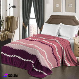 Fine Zigzag Lines Mohair Single Bed Quilt - Shades of Pink to Purple