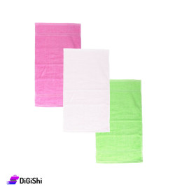 Plain Kitchen Towel Medium Size - white & pink & green