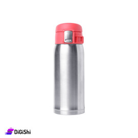 Silver And Coral Stainless Steel Thermos
