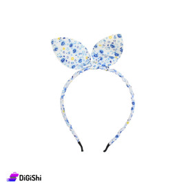 Metal Hairband With Flower Pattern And A Bow - White