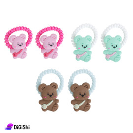 A Pair Of Spring Hair Ties With Bears - Group 2