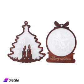 Pairs of Wooden Decor with Tree Shaped Pendant