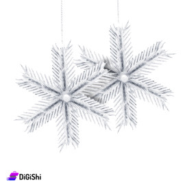 Pair of Snow Decorations for Christmas Tree