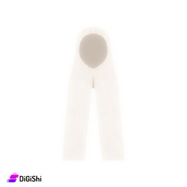 حجاب قطن مع قطبة التقى - أبيض