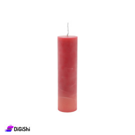 Long Cylindrical Candle with Veins - Red