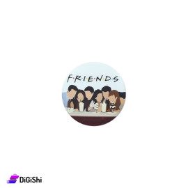 Pin-Back Button - White Drawing Of Friends series